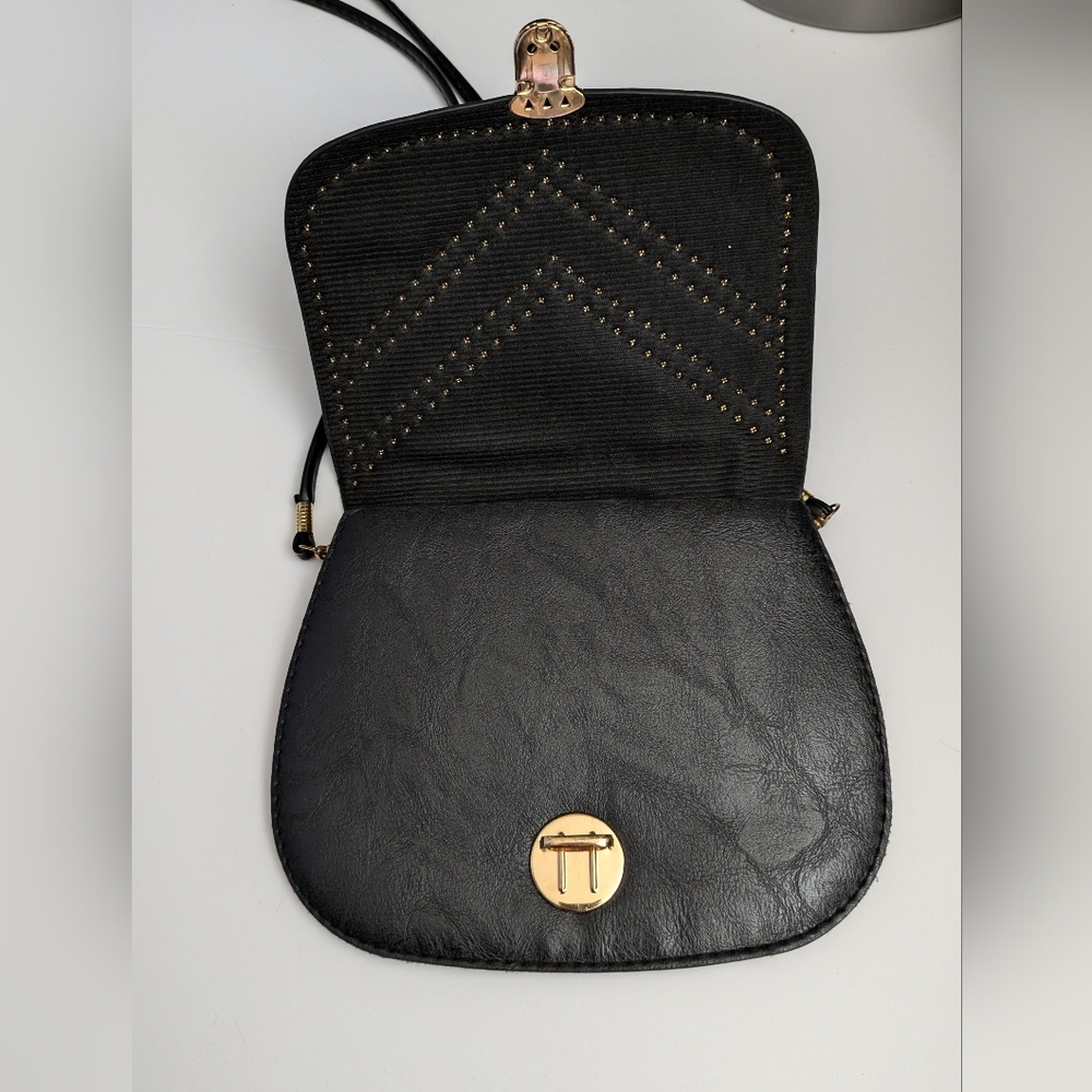 Cute Black Studded Cross Body Bag Purse Bohemian Grunge Goth Casual - Picture 4 of 14